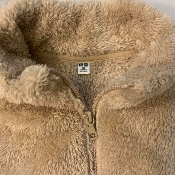 UNIQLO - Teddy Bear/ Fuzzy Beige Jacket - Size XS - Picture 3 of 3